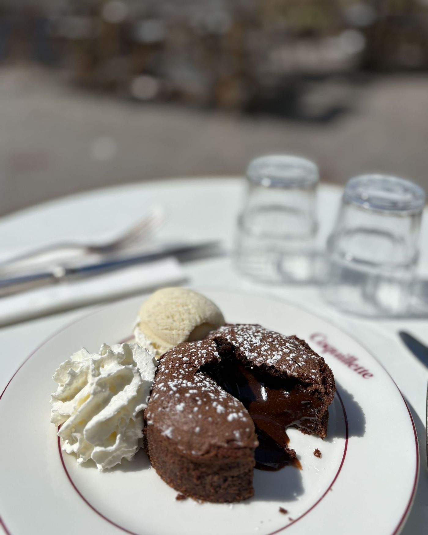 Cœur coulant au chocolat, glace vanille